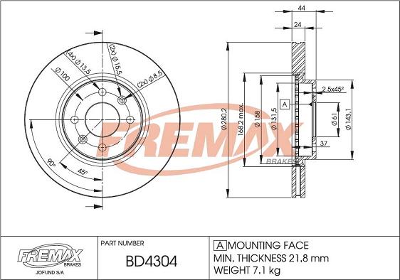 FREMAX BD-4304 - Discofreno autozon.pro