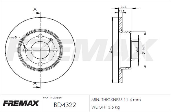 FREMAX BD-4322 - Discofreno autozon.pro