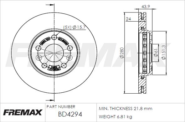 FREMAX BD-4294 - Discofreno autozon.pro