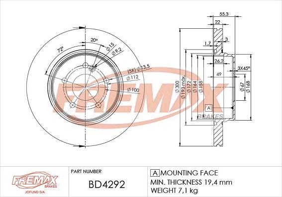 FREMAX BD-4292 - Discofreno autozon.pro