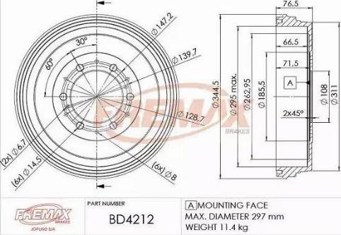 FREMAX BD-4212 - Tamburo freno autozon.pro