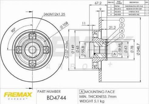 FREMAX BD-4744 - Discofreno autozon.pro