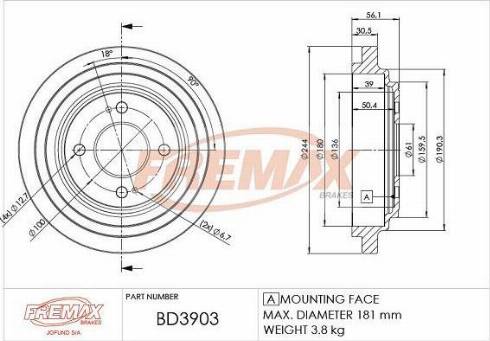 FREMAX BD-4742-KT - Tamburo freno autozon.pro