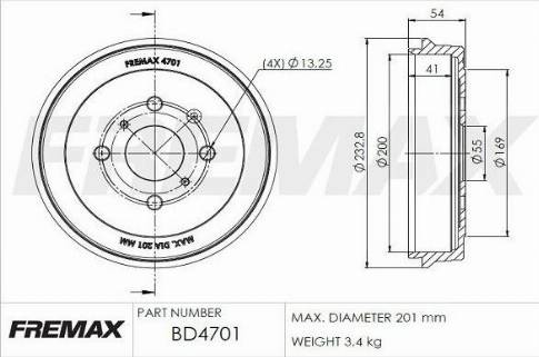 FREMAX BD-4701 - Tamburo freno autozon.pro