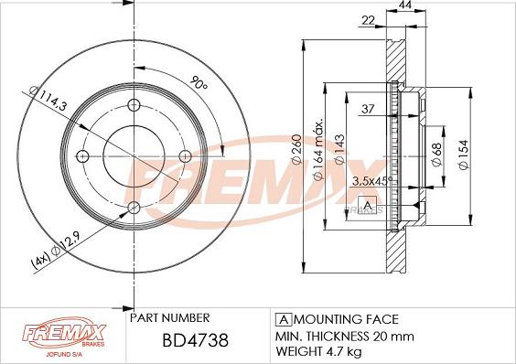 FREMAX BD-4738 - Discofreno autozon.pro