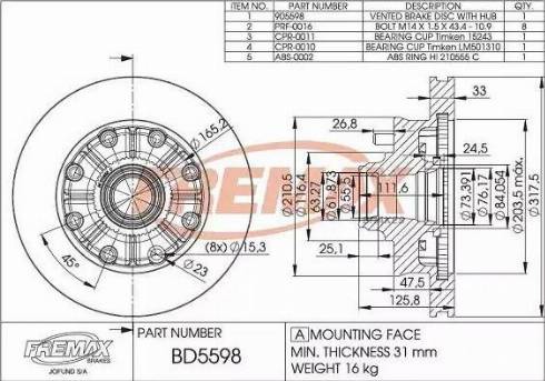 FREMAX BD5598 - Discofreno autozon.pro