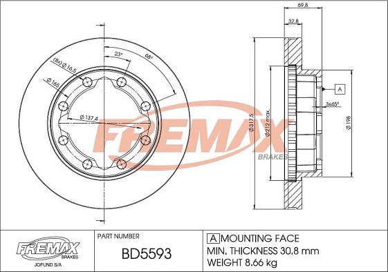 FREMAX BD-5593 - Discofreno autozon.pro