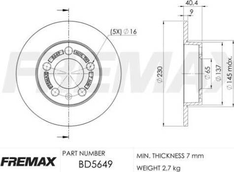 FREMAX BD-5649 - Discofreno autozon.pro