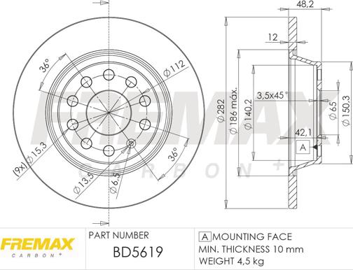 FREMAX BD-5619 - Discofreno autozon.pro