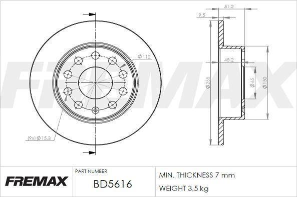 FREMAX BD-5616 - Discofreno autozon.pro