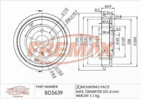 FREMAX BD-5639 - Tamburo freno autozon.pro