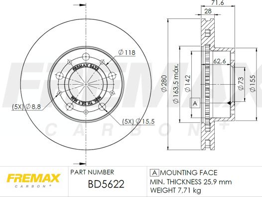 FREMAX BD-5622 - Discofreno autozon.pro