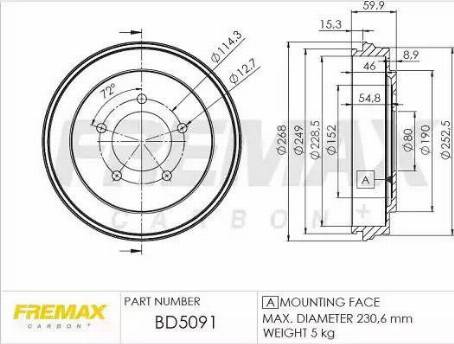 FREMAX BD-5091 - Tamburo freno autozon.pro