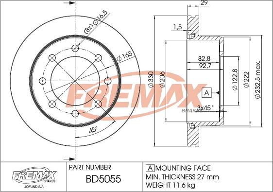 FREMAX BD-5055 - Discofreno autozon.pro