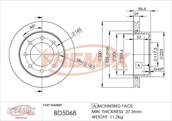 FREMAX BD-5068 - Discofreno autozon.pro