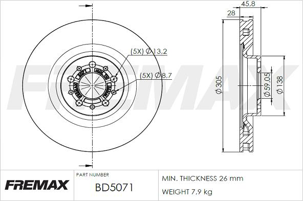 FREMAX BD-5071 - Discofreno autozon.pro