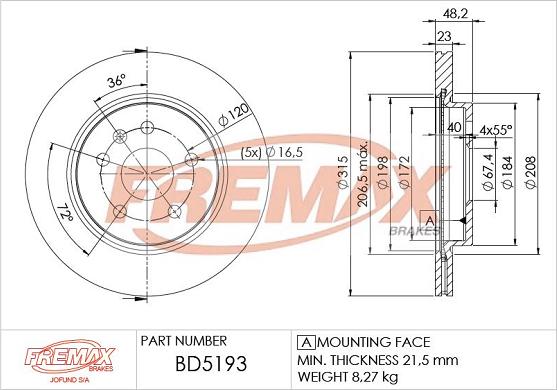 FREMAX BD-5193 - Discofreno autozon.pro