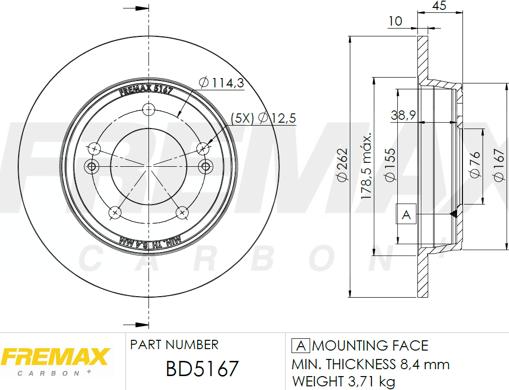 FREMAX BD-5167 - Discofreno autozon.pro