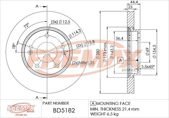 FREMAX BD-5182 - Discofreno autozon.pro