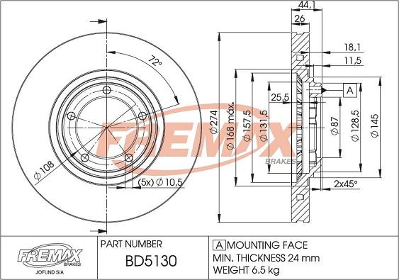 FREMAX BD-5130 - Discofreno autozon.pro