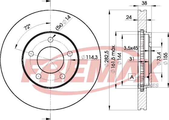 FREMAX BD-5346 - Discofreno autozon.pro