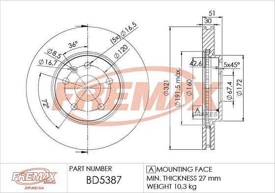 FREMAX BD-5387 - Discofreno autozon.pro