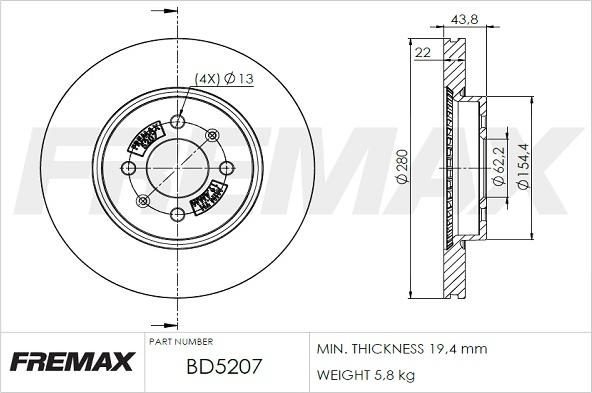 FREMAX BD-5207 - Discofreno autozon.pro