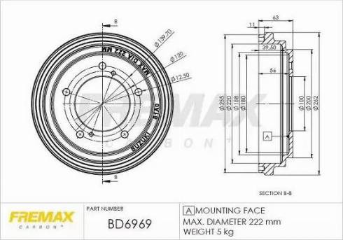 FREMAX BD-6969 - Tamburo freno autozon.pro