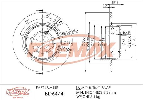 FREMAX BD-6474 - Discofreno autozon.pro