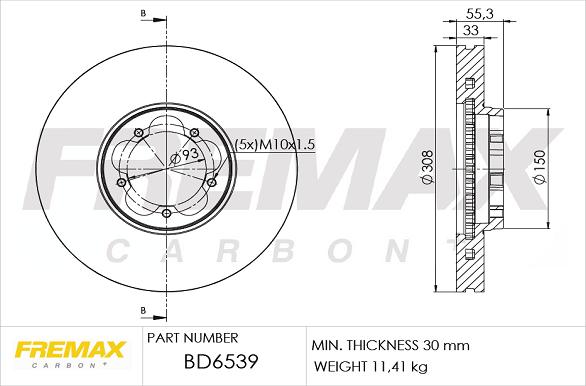 FREMAX BD-6539 - Discofreno autozon.pro