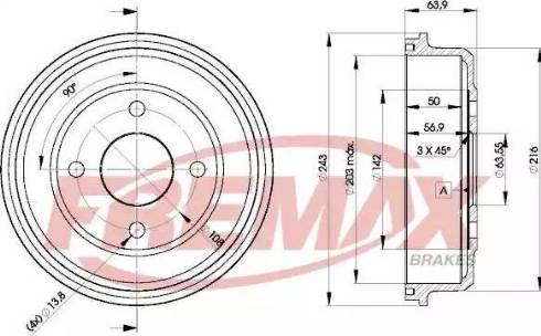 FREMAX BD-6632 - Tamburo freno autozon.pro