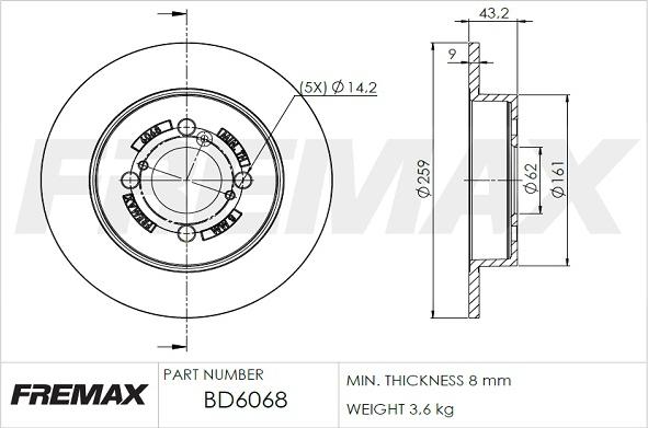 FREMAX BD-6068 - Discofreno autozon.pro