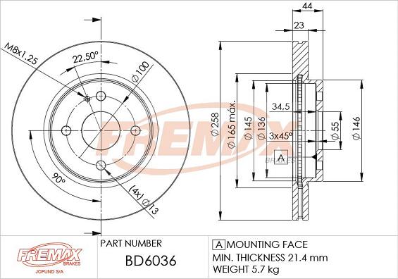 FREMAX BD-6036 - Discofreno autozon.pro