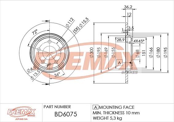 FREMAX BD-6075 - Discofreno autozon.pro