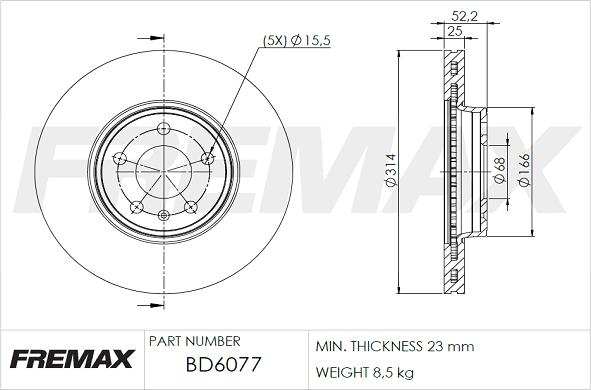 FREMAX BD-6077 - Discofreno autozon.pro