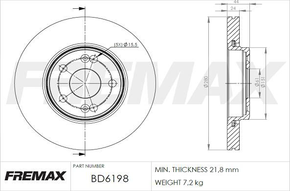 FREMAX BD-6198 - Discofreno autozon.pro