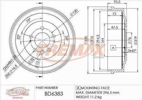 FREMAX BD-6383 - Tamburo freno autozon.pro