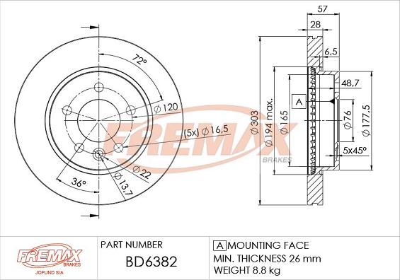 FREMAX BD-6382 - Discofreno autozon.pro