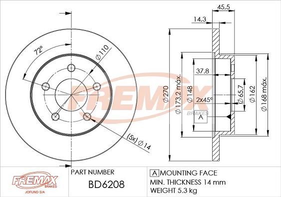 FREMAX BD-6208 - Discofreno autozon.pro