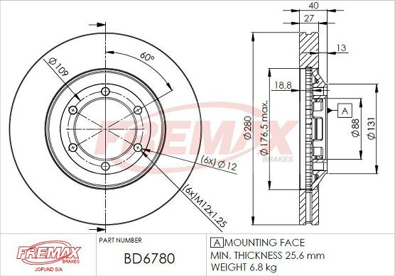 FREMAX BD-6780 - Discofreno autozon.pro