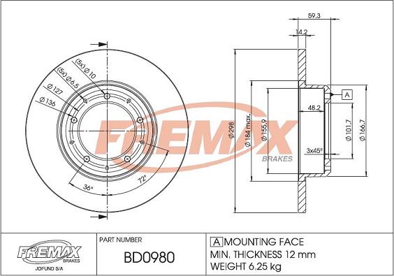 FREMAX BD-0980 - Discofreno autozon.pro