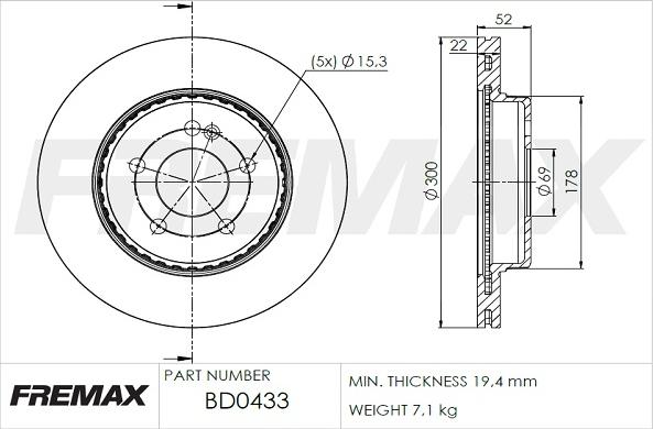 FREMAX BD-0433 - Discofreno autozon.pro