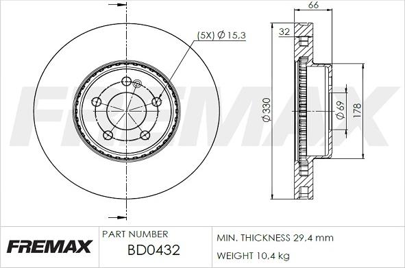 FREMAX BD-0432 - Discofreno autozon.pro