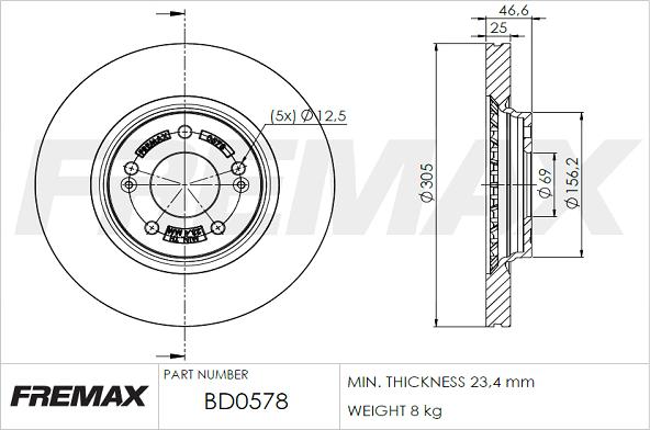 FREMAX BD-0578 - Discofreno autozon.pro