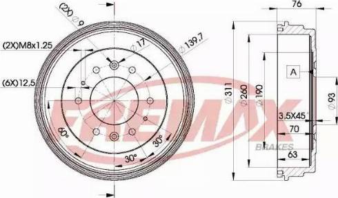 FREMAX BD-0006 - Tamburo freno autozon.pro