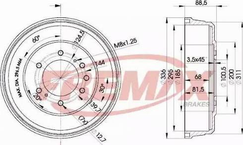 FREMAX BD-0022 - Tamburo freno autozon.pro