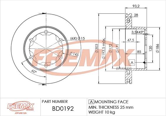 FREMAX BD-0192 - Discofreno autozon.pro