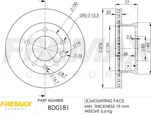 FREMAX BD-0181 - Discofreno autozon.pro