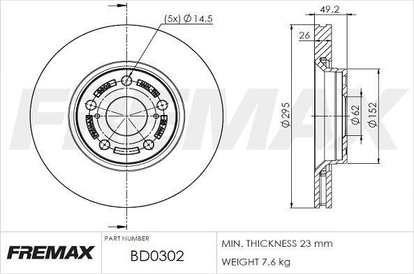 FREMAX BD-0302 - Discofreno autozon.pro