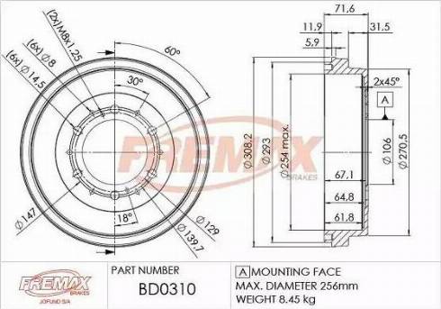 FREMAX BD-0310 - Tamburo freno autozon.pro